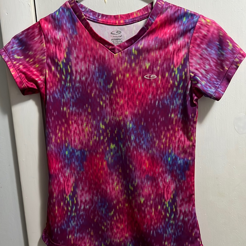 C9 By Champion Girls Burst Of Color Size 10 - 12 Athletic Short Sleeve Tshirt.